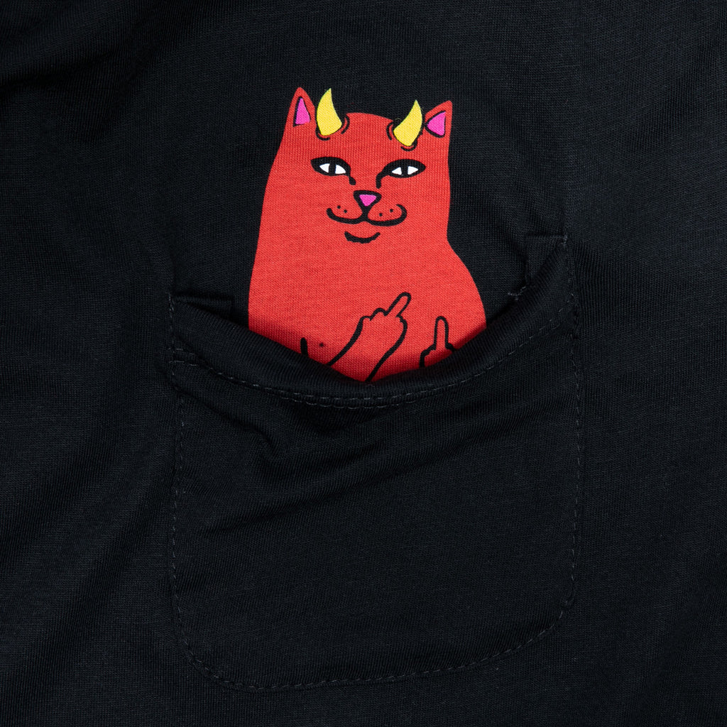 RIPNDIP Lord Devil Pocket T Shirt - Black - closeup
