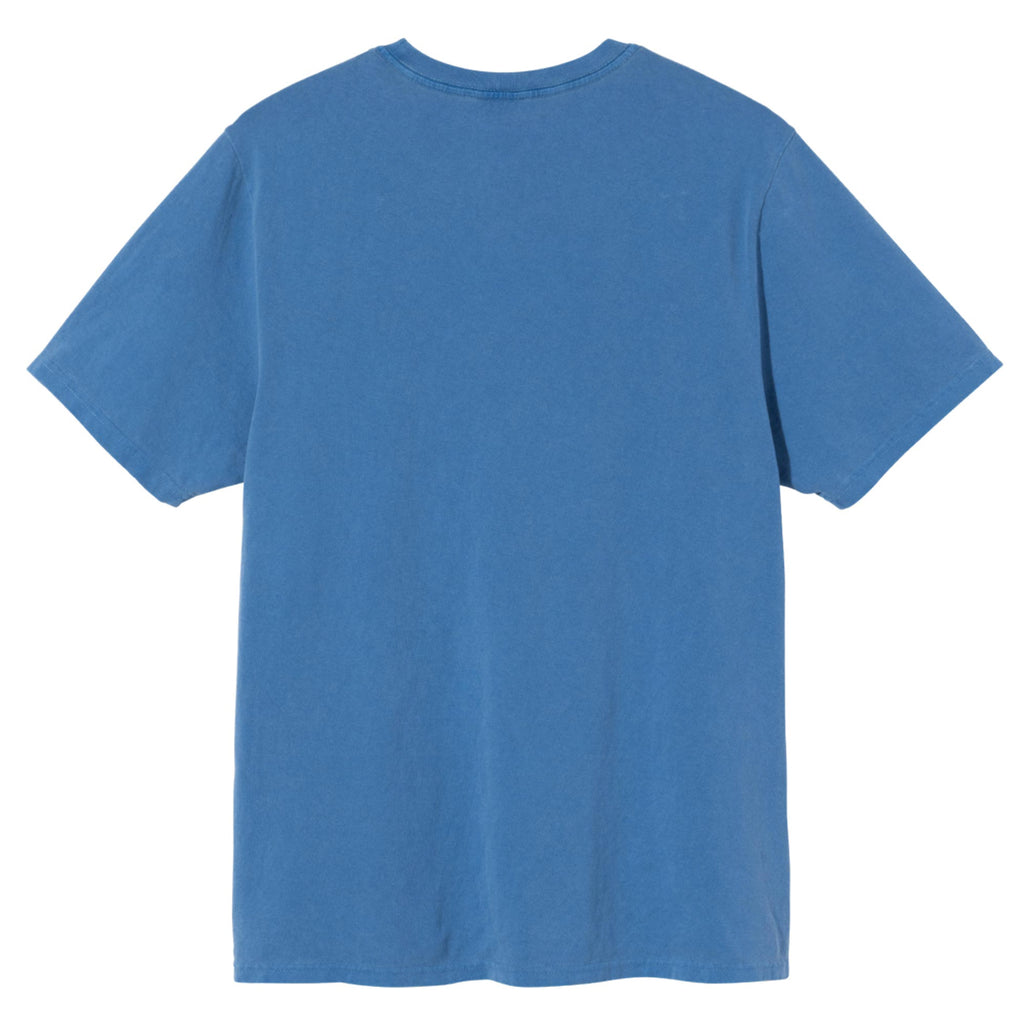 Stussy Rolling TV Pigment Dyed T Shirt in Blue - Back