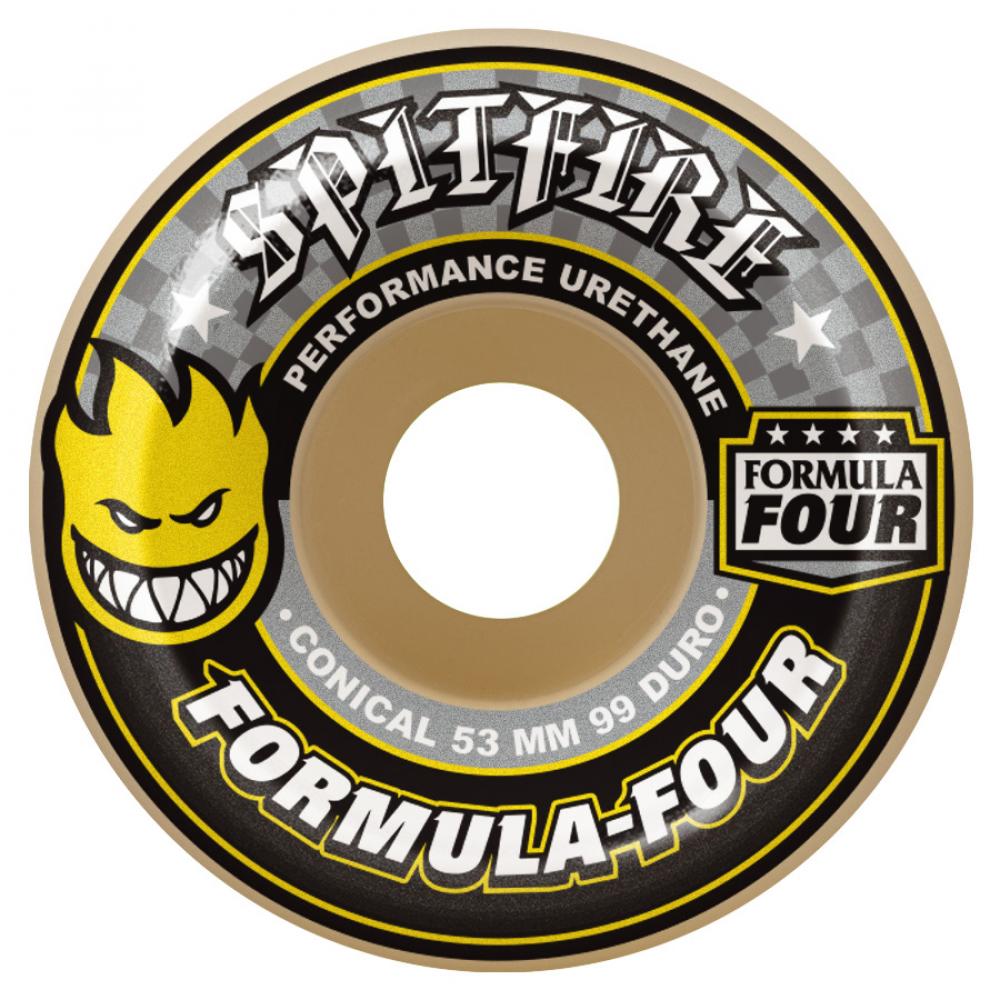 Spitfire Wheels Formula Four Conical 99 Duro Wheels -  Yellow