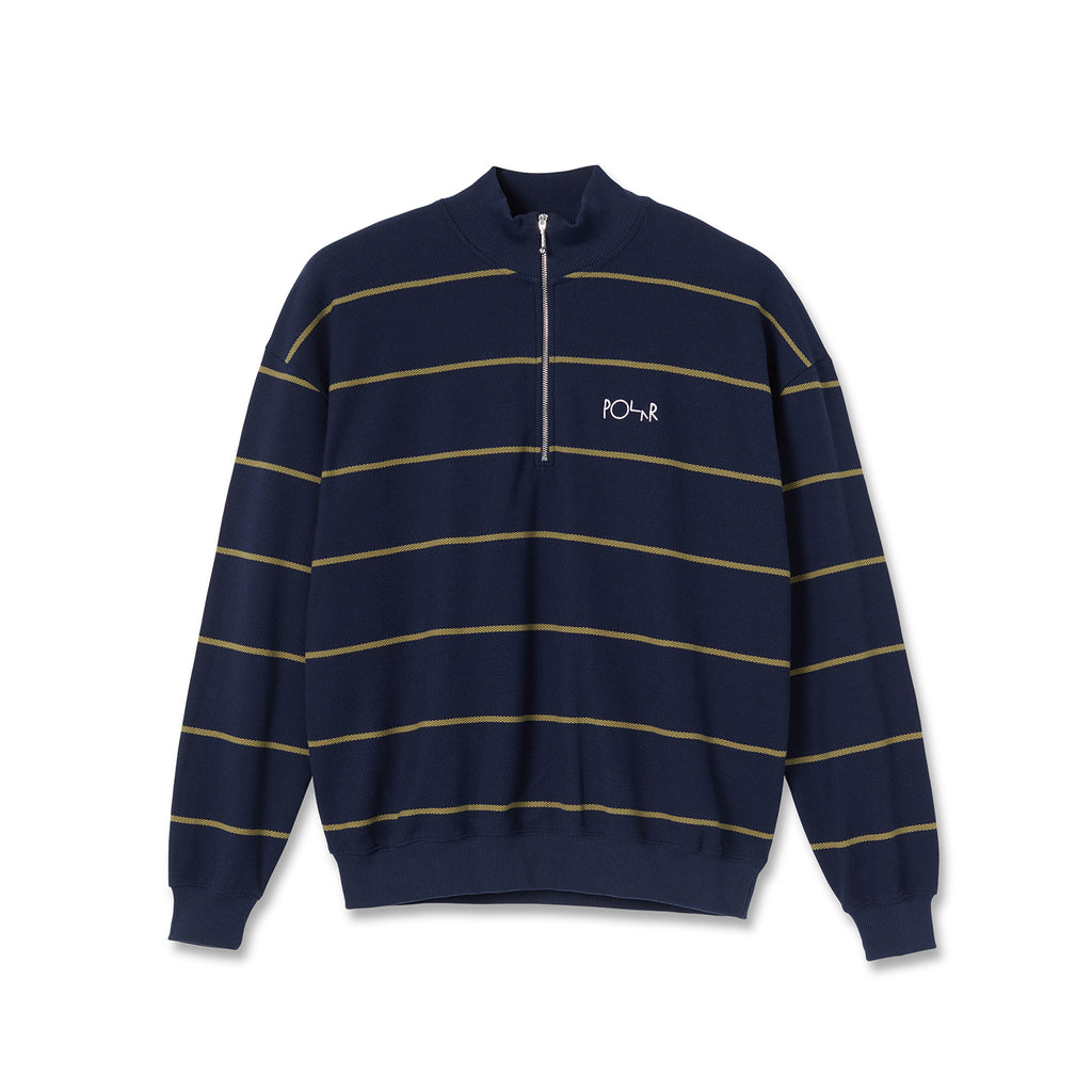 Polar Skate Co Stripe Zip Neck Sweatshirt - Navy