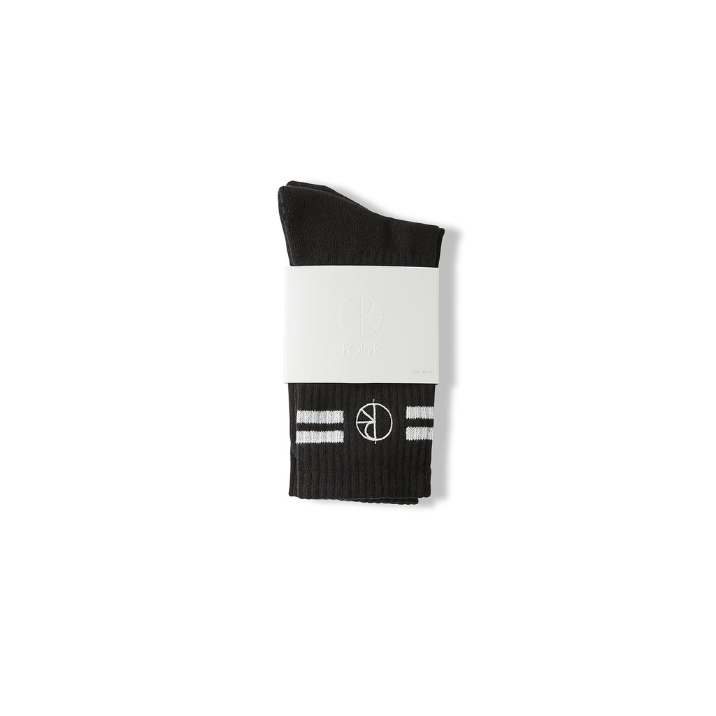 Polar Skate Co Stroke Socks in Black - Packaged