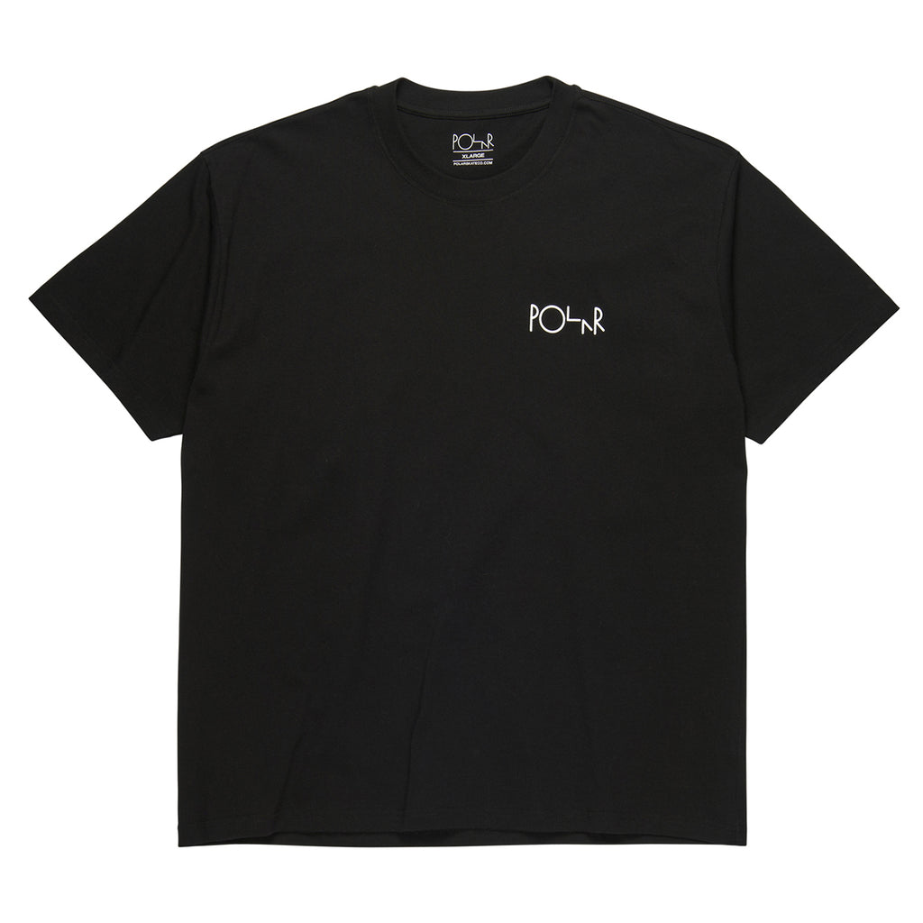 Polar Skate Co Stroke Logo T Shirt in Black / White - Front