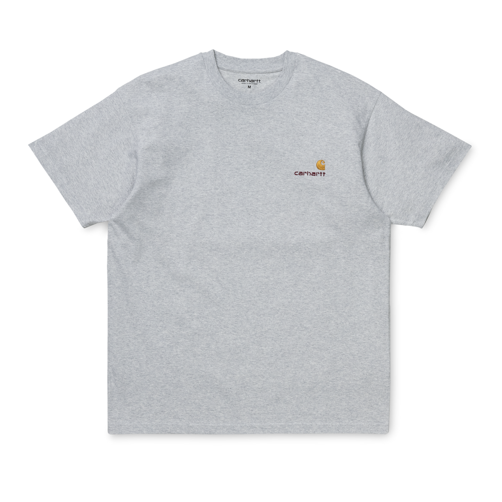 Carhartt WIP American Script T Shirt in Ash Grey