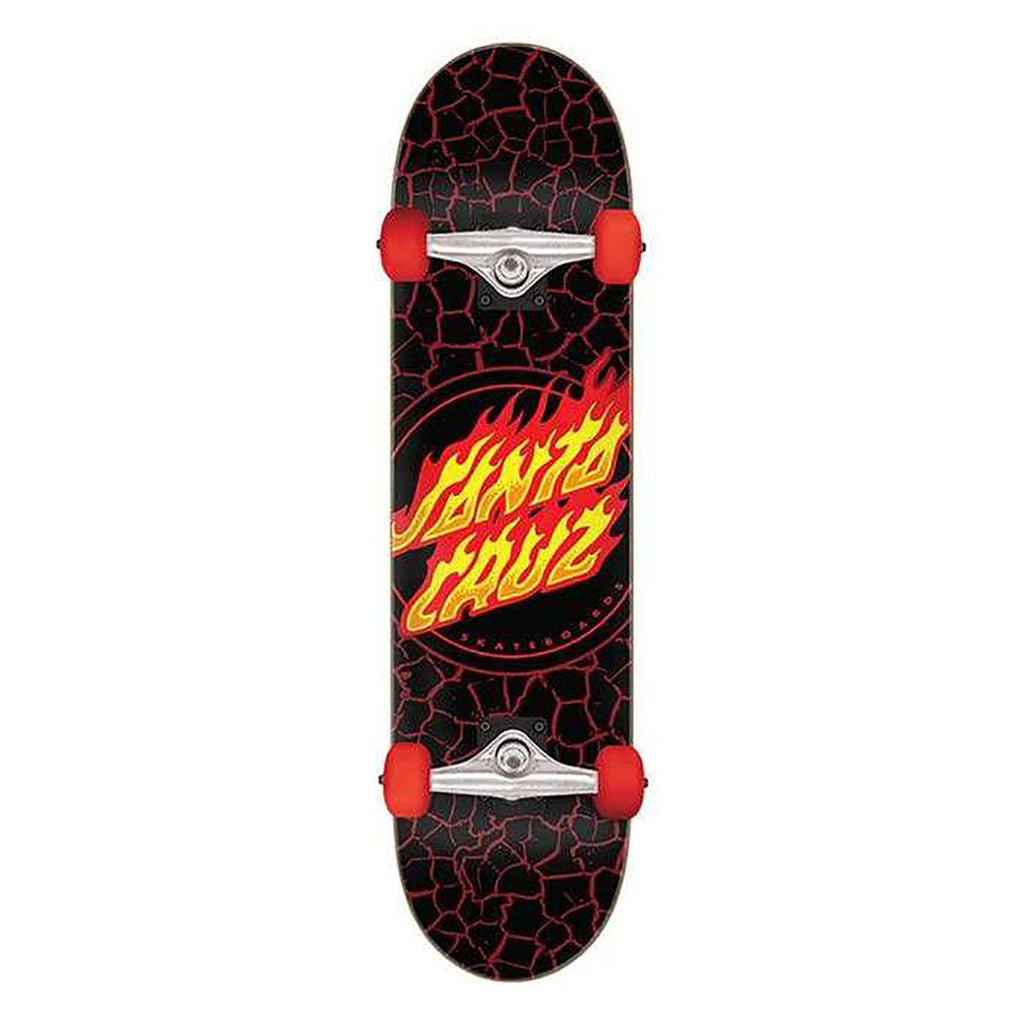 Santa Cruz Flame Dot Black Skateboard Complete 8" - Bottom