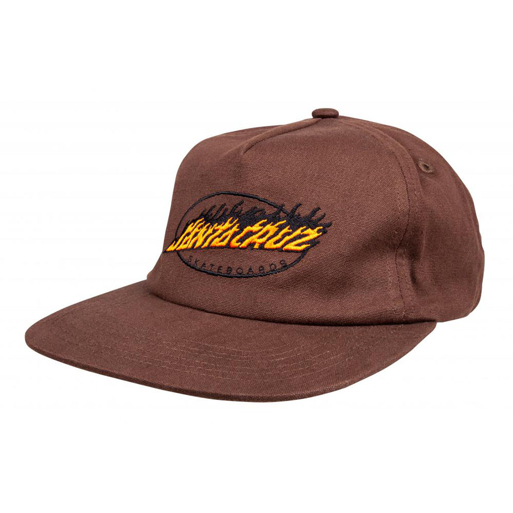 Santa Cruz Oval Flame Dot Cap - Chocolate