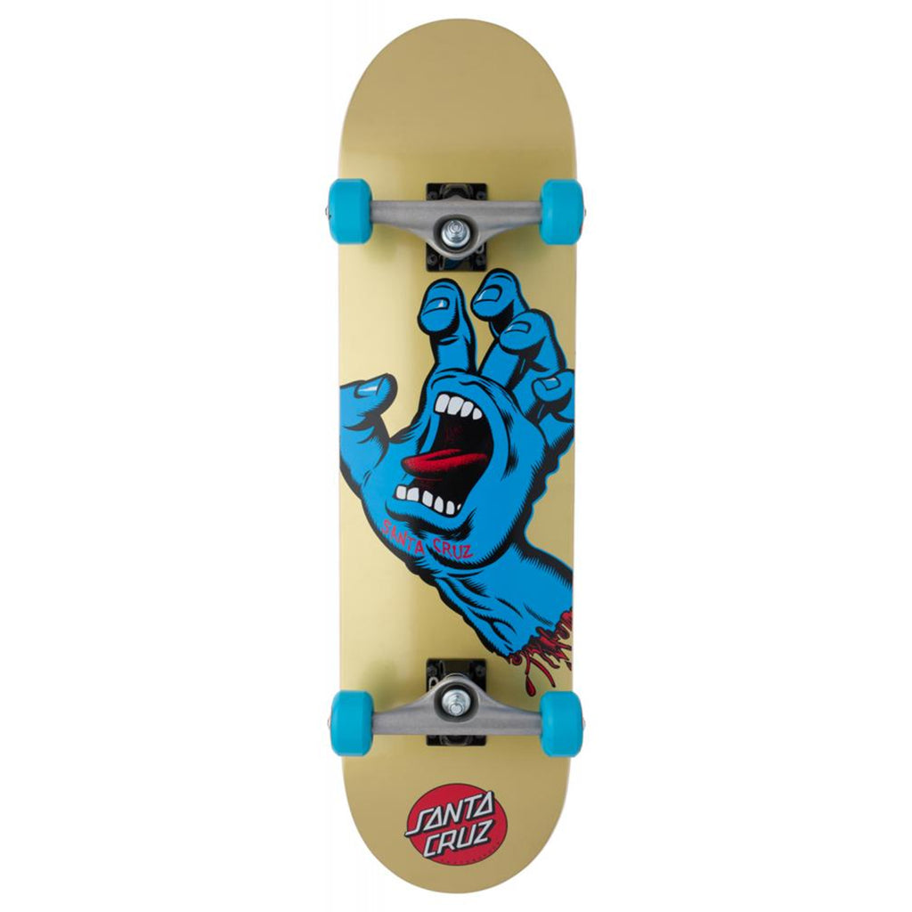 Santa Cruz Screaming Hand Complete Skateboard Gold / Blue - 8.25"