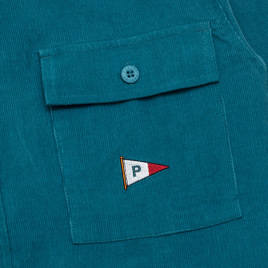 Parlez Sargasse Cord Shirt - Teal - pocket