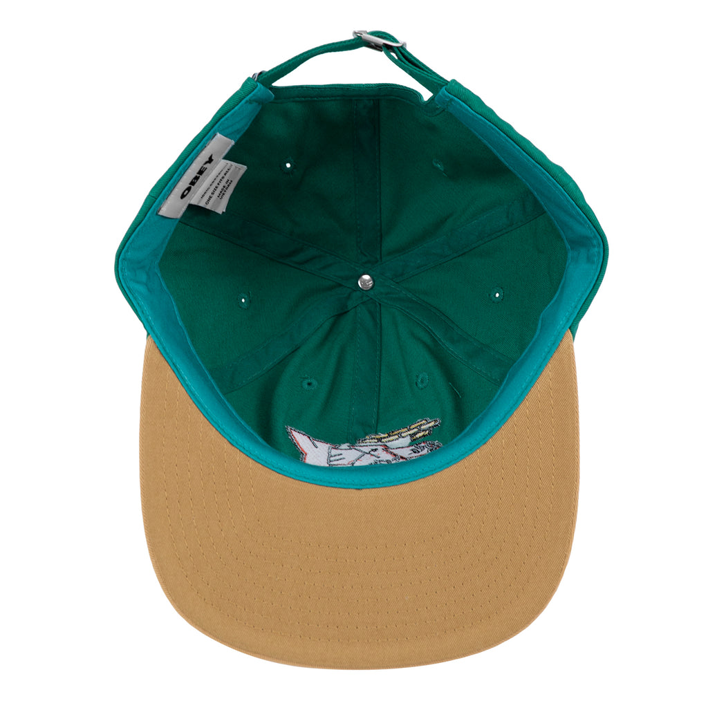 Obey Clothing Scorpion 6 Panel Cap in Ivy / Multi - Inside