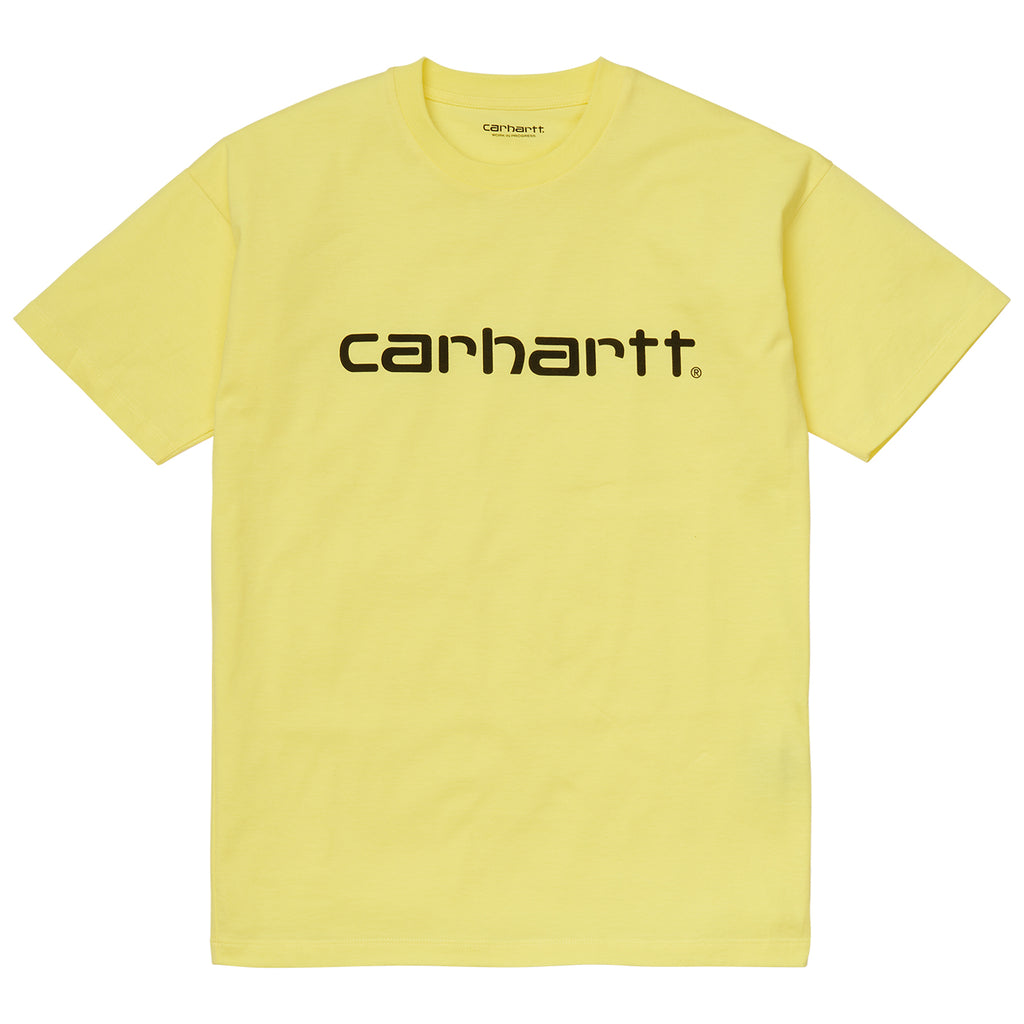 Carhartt WIP Script T Shirt in Limoncello / Black