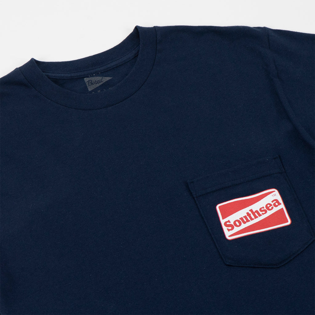 Southsea Badge Pocket T-shirt - Navy - front