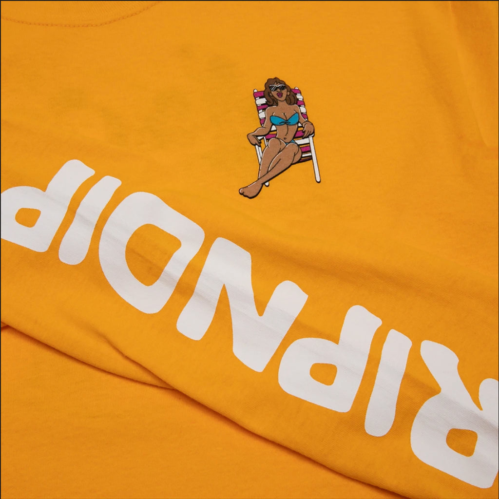 RIPNDIP L/S Spring Break T Shirt in Gold - Sleeve