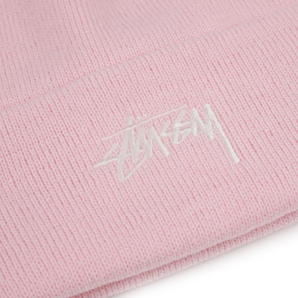 Stussy Stock Cuff Beanie - Pink- logo