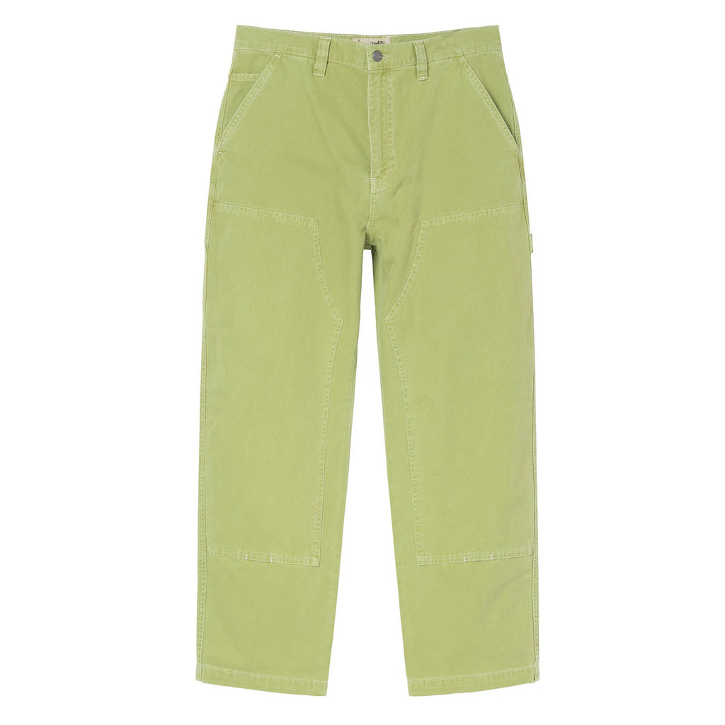 Stussy Stone Washed Canvas Work Pant - Lime - front