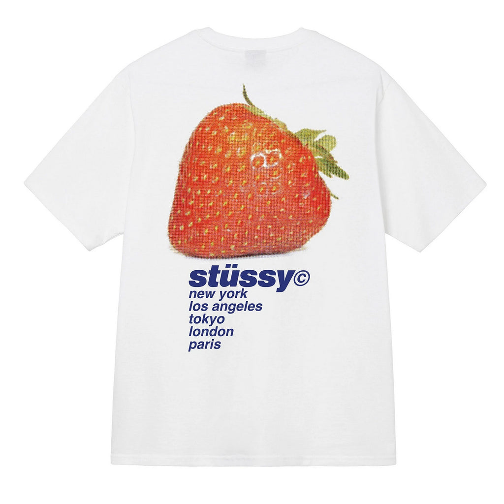 Stussy Strawberry T Shirt - White - back