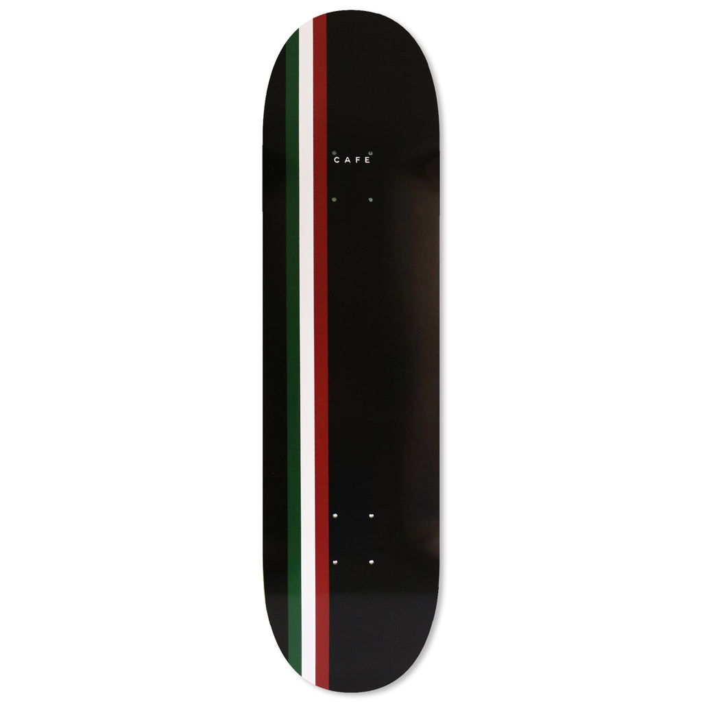 Skateboard Cafe Stripe Skateboard Deck  - Black / Burgundy / White / Forest - bottom