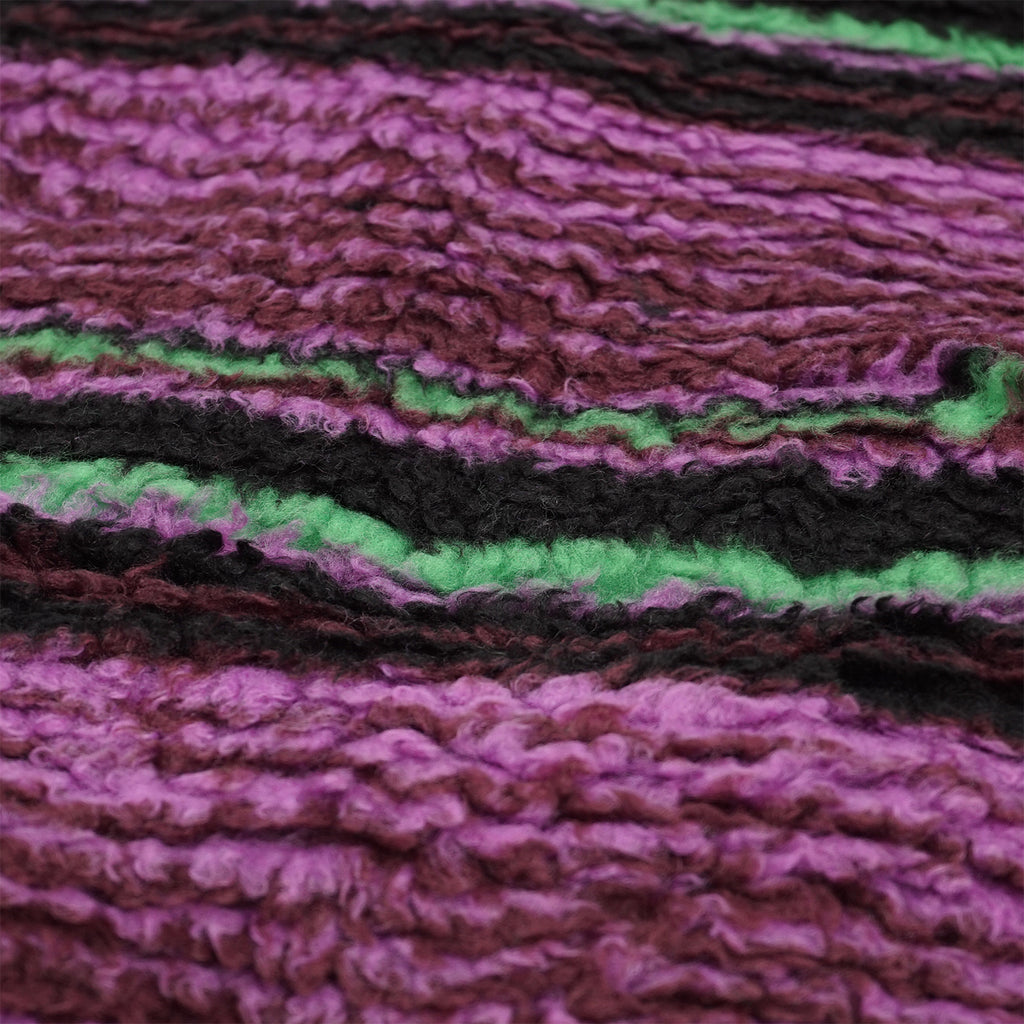 Stussy Striped Sherpa Vest - Grape - closeup