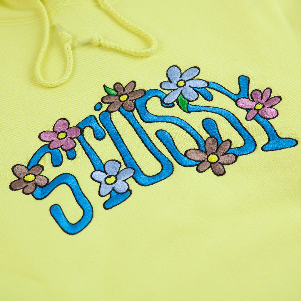 Stussy Collegiate Floral App Hoodie in Lemon - Embroidery
