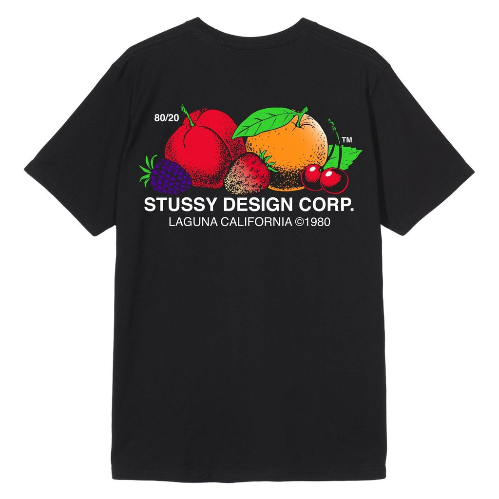Stussy Fresh Fruit T Shirt in Black