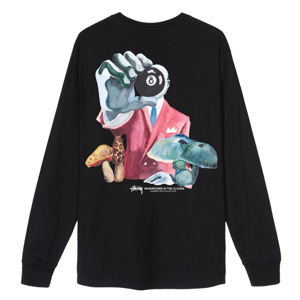 Stussy L/S In The Clouds T Shirt in Black