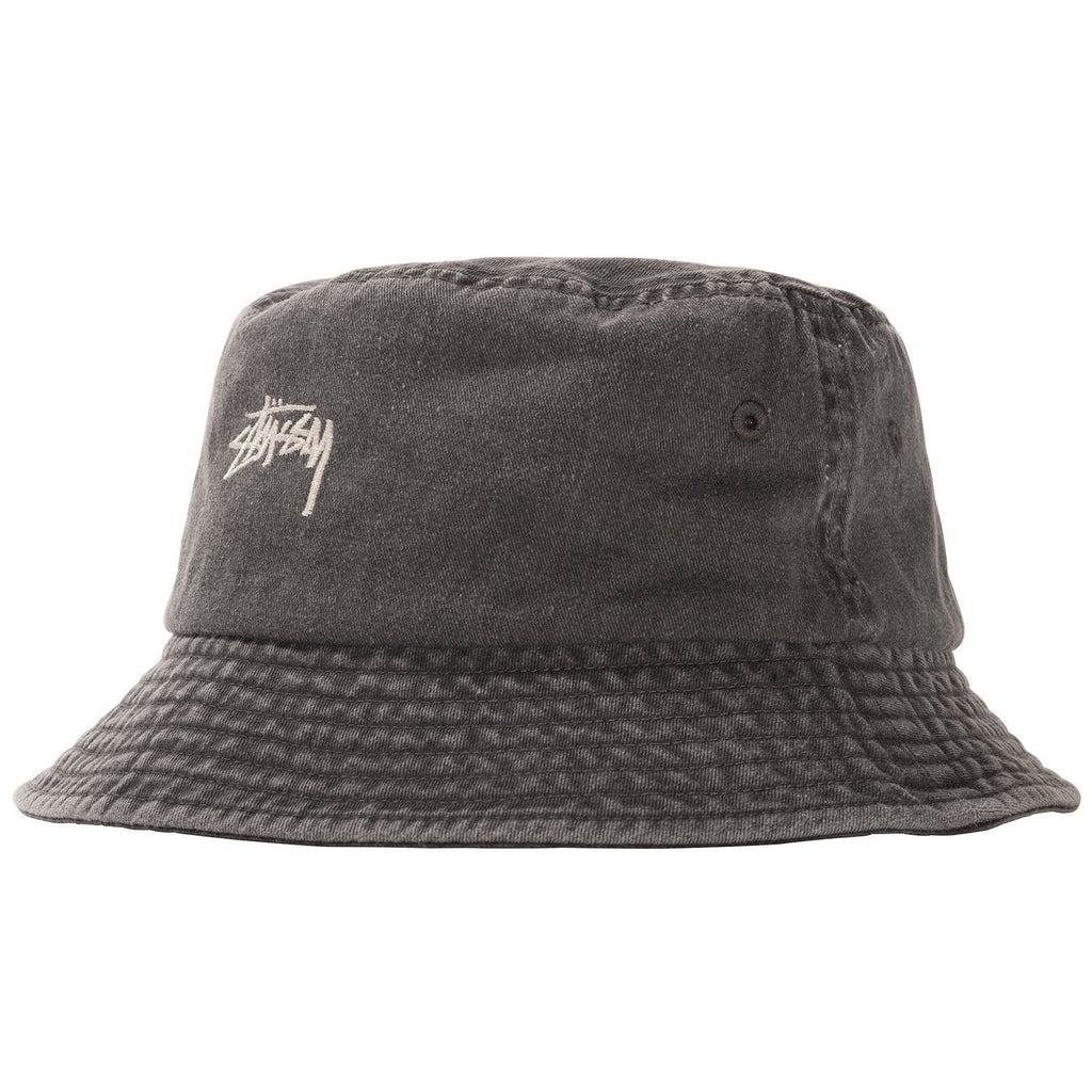 Stussy Stock Washed Bucket Hat in Black