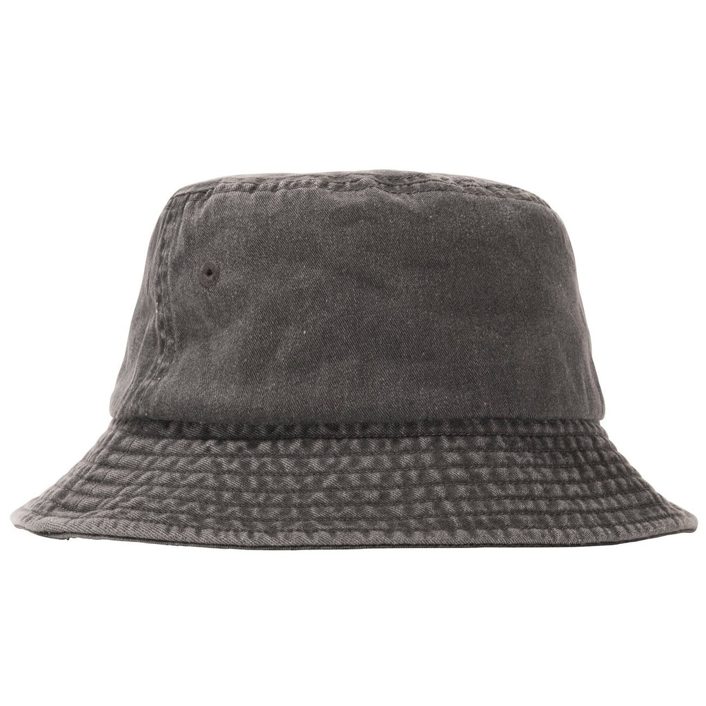 Stussy Stock Washed Bucket Hat in Black - Back