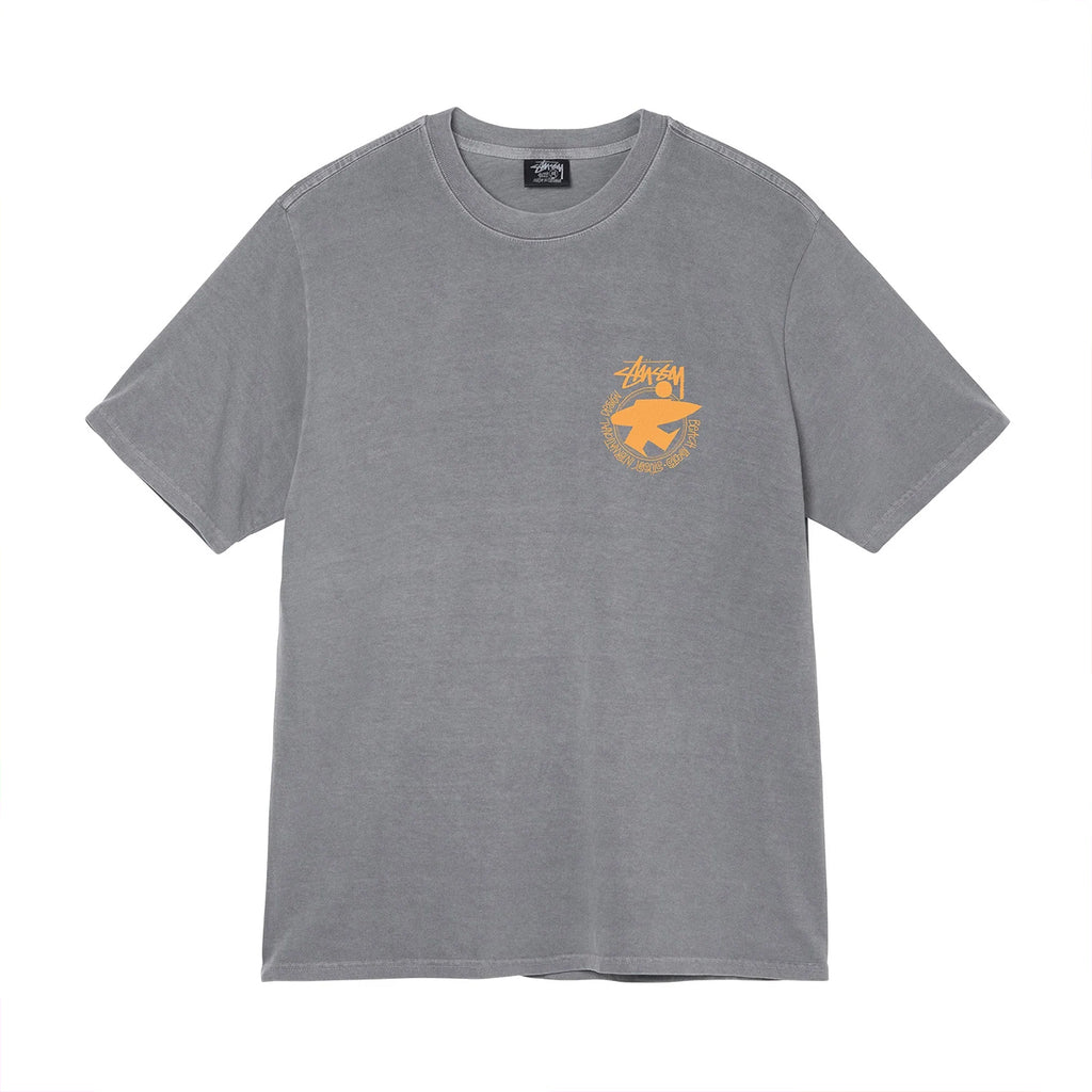 Stussy Beach Roots Pigment Dyed T Shirt - Grey - front