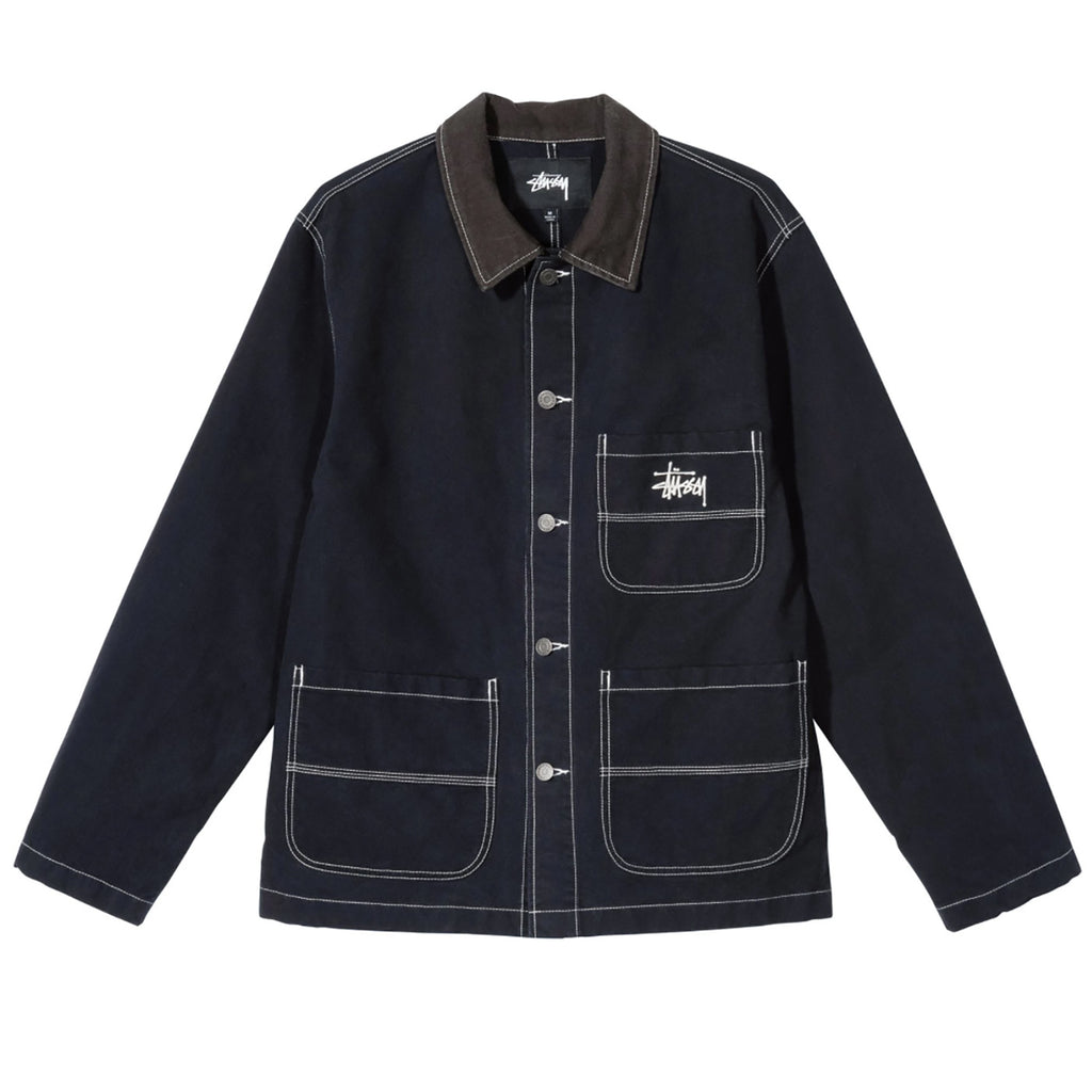 Stussy Brushed Moleskin Chore Jacket in Navy
