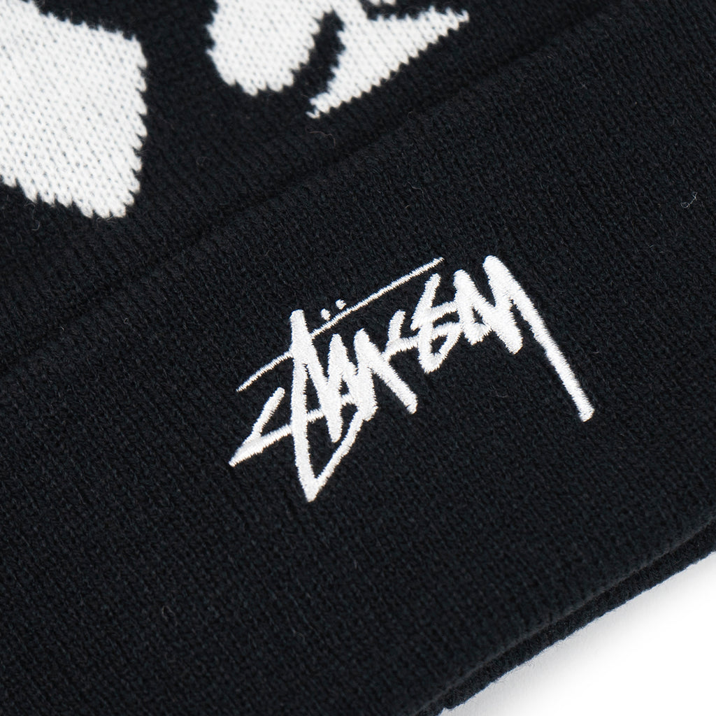 Stussy Full Suit Jacquard Cuff Beanie - Black - Front