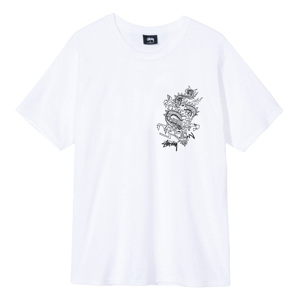 Stussy Funky Tribe T Shirt in White - Front