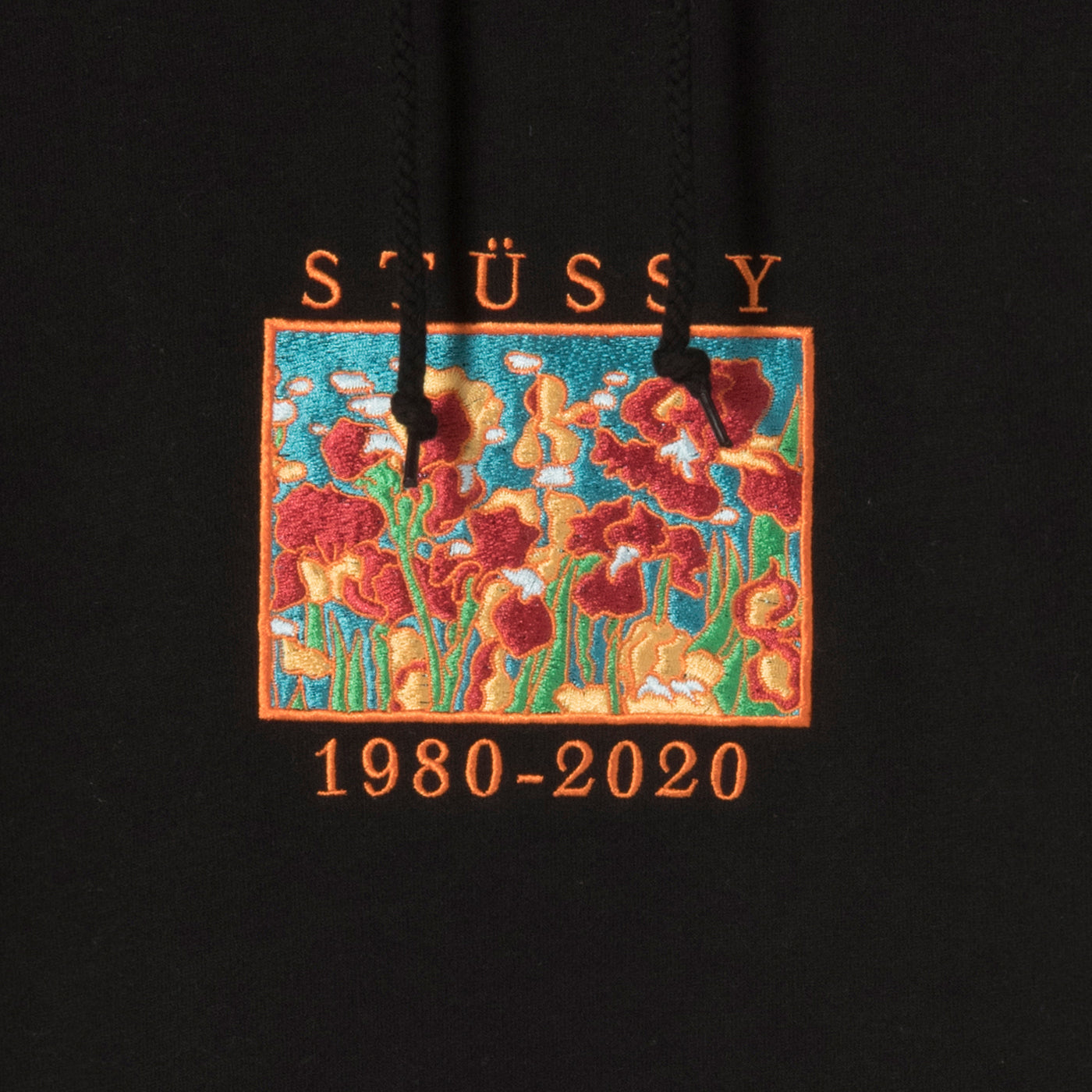 Irises App Hoodie in Black by Stussy | Bored of Southsea