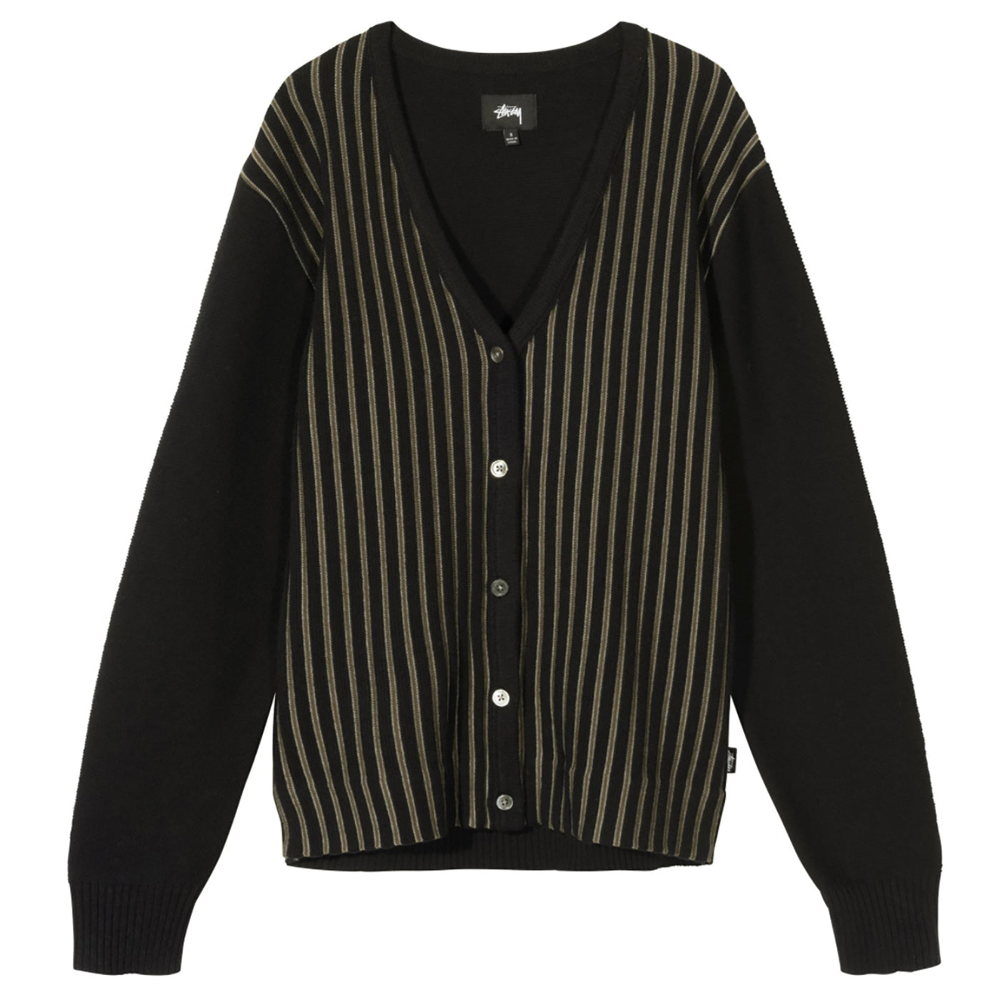 トップス Stussy Stripe Cardigan Stripe Cardigan in Black by Stussy | Bored of Southsea
