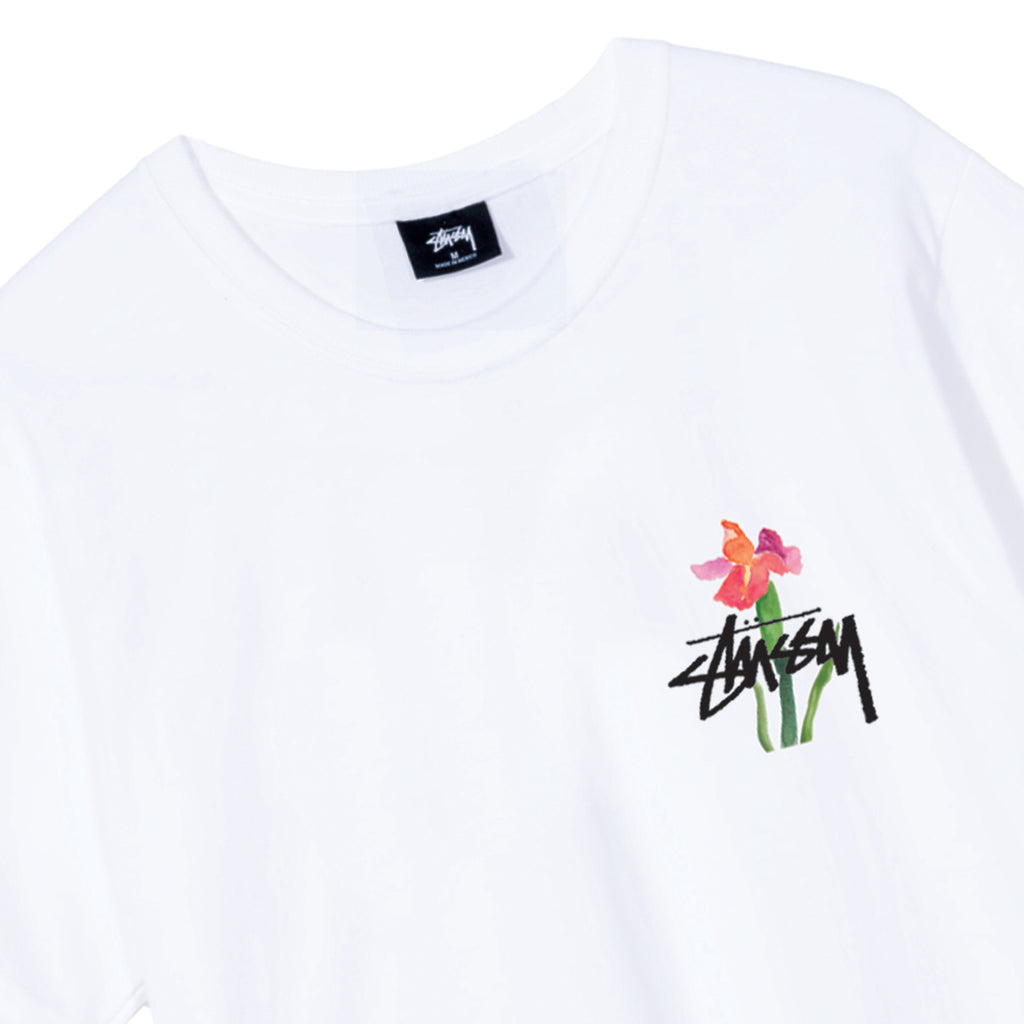Water Flowers T Shirt in White by Stussy Bored of Southsea