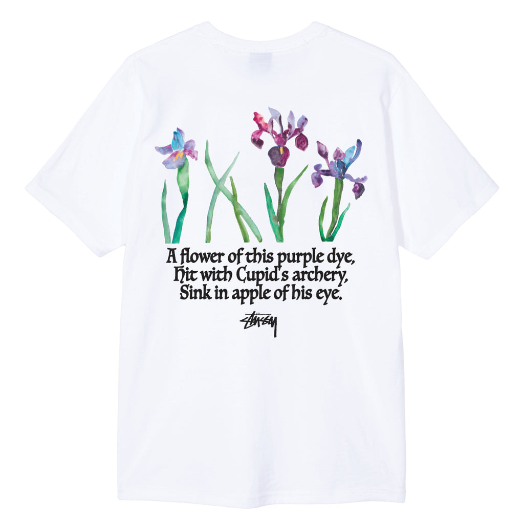 Water Flowers T Shirt in White by Stussy Bored of Southsea