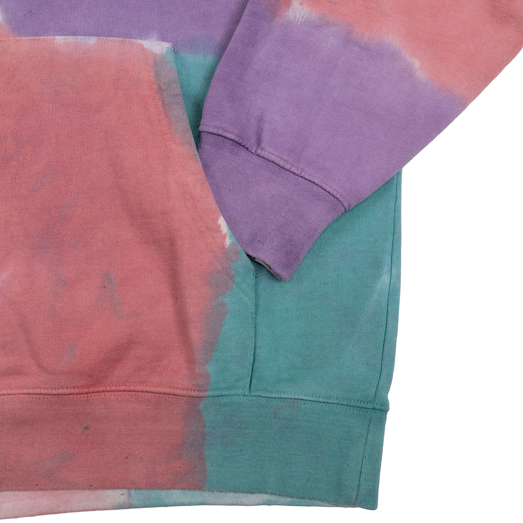 Obey Clothing Sustainable Tie Dye Fleece Hoodie in Purple Nitro Multi - Cuff