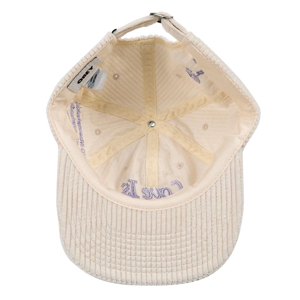 Obey Clothing The Cure 6 Panel Strapback Cap in Sago - Inside