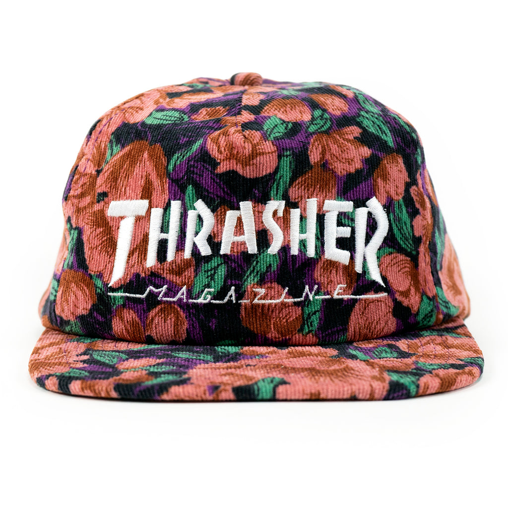 Thrasher Mag Logo Snapback Cap in Pink Floral