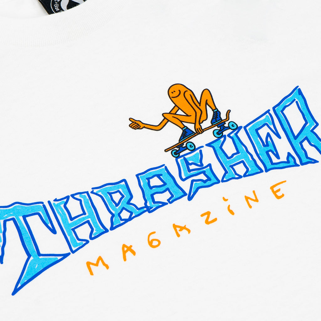 Thrasher Gonz Thumbs Up T Shirt - White - closeup