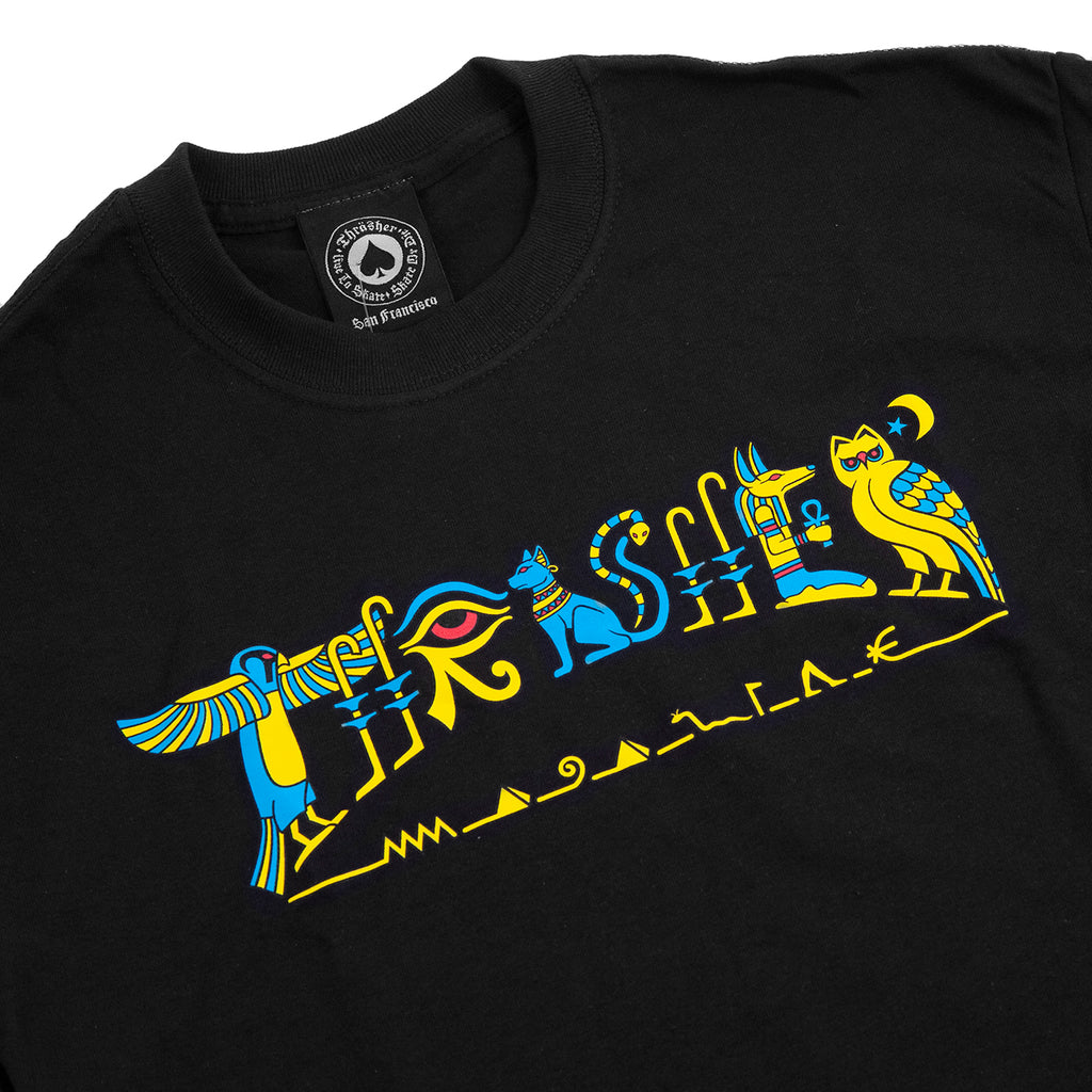 Thrasher Magazine Hieroglyphic T Shirt in Black - Detail