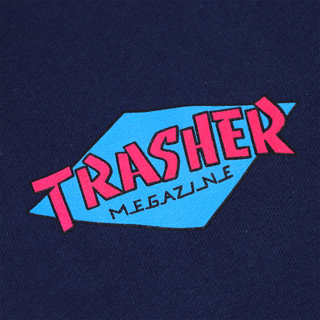 Thrasher Trasher Hurricane Crew Sweatshirt - Navy - closeup