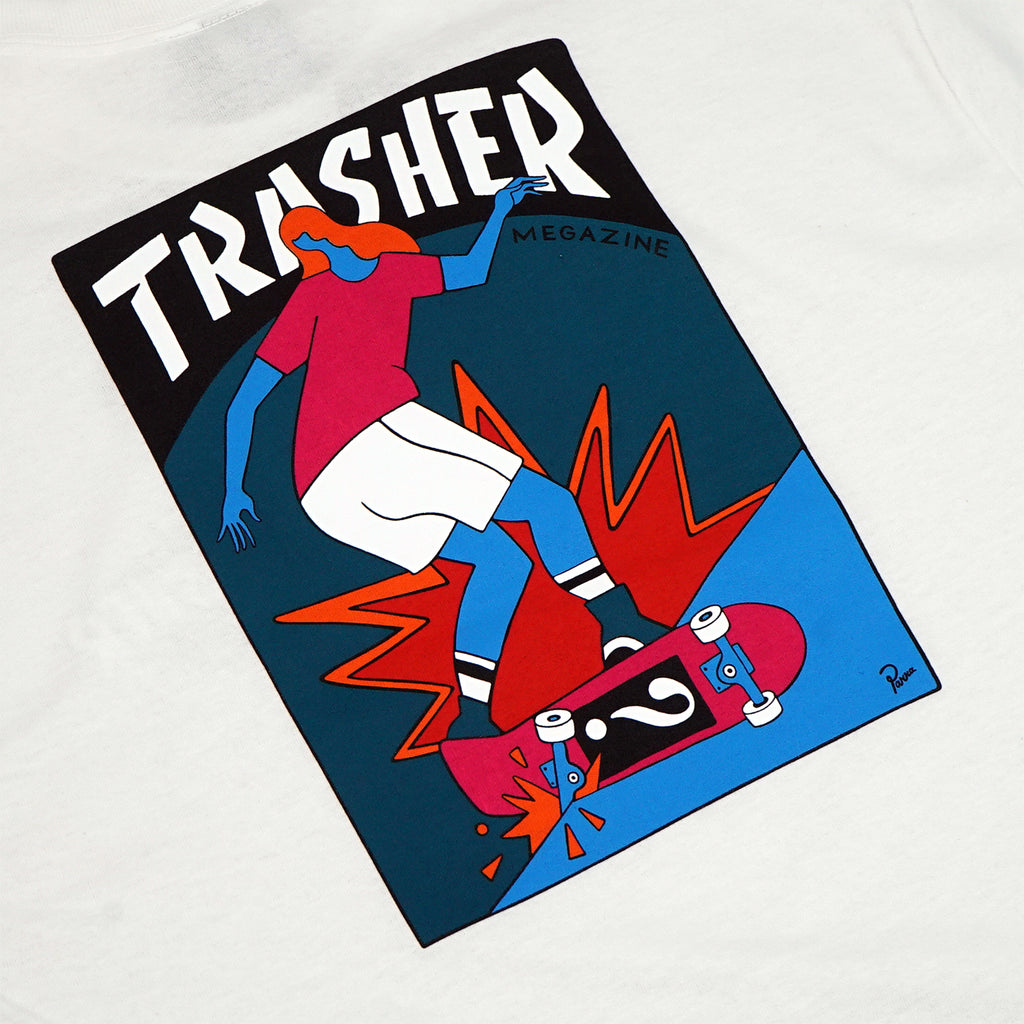 Thrasher Trasher Hurricane T Shirt - White - closeup2