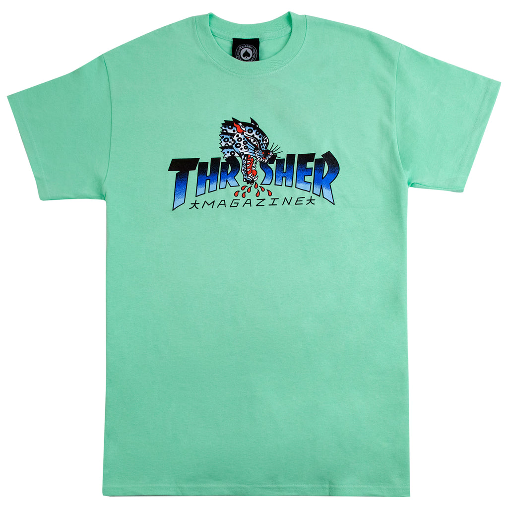 Thrasher Leopard Mag T Shirt in Mint