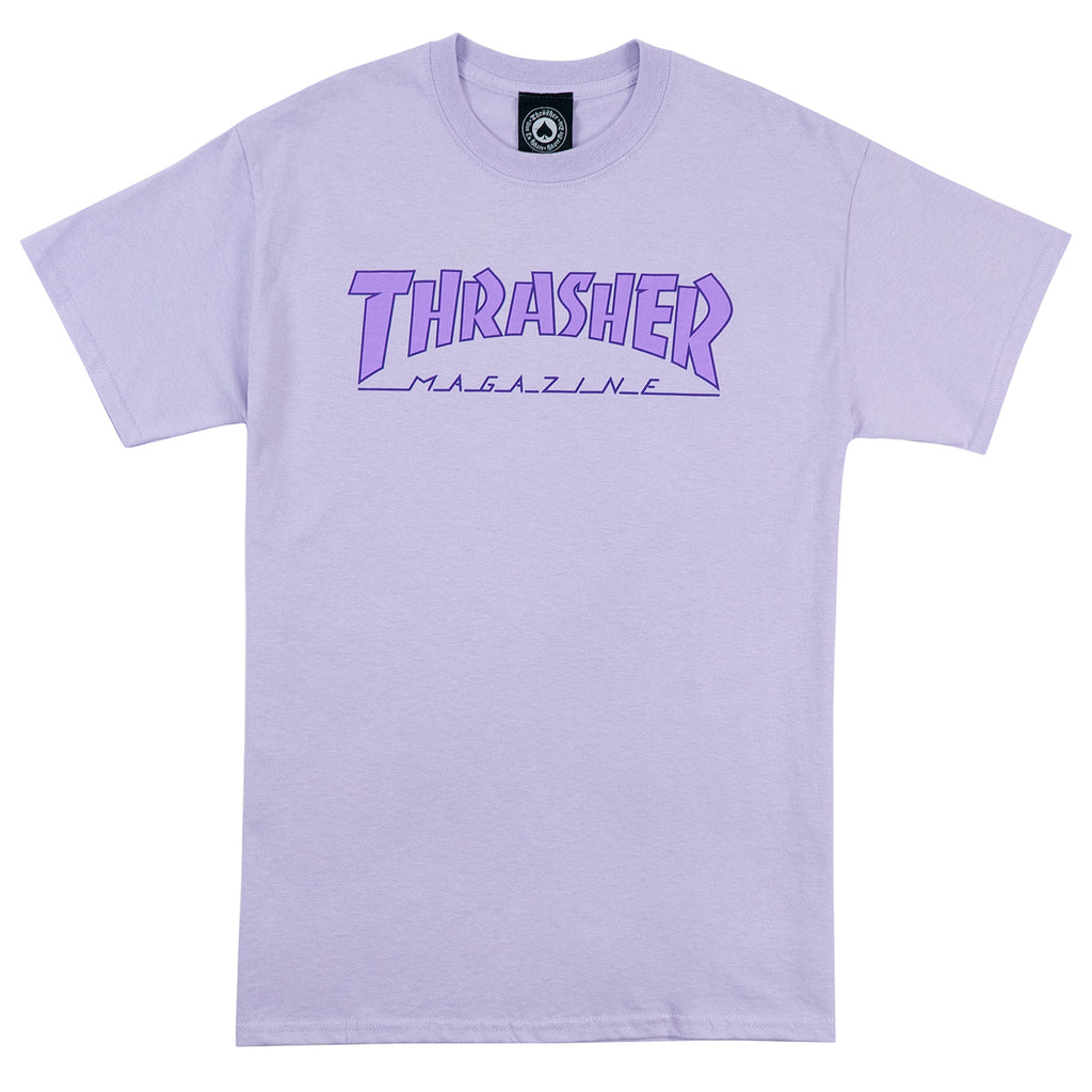 Thrasher Magazine Outline T Shirt in Orchid