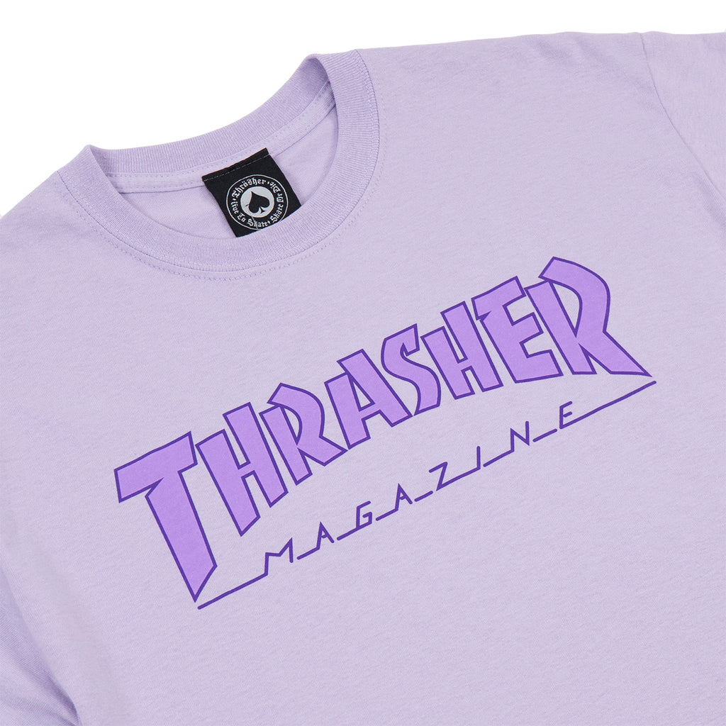 Thrasher Magazine Outline T Shirt in Orchid - Detail