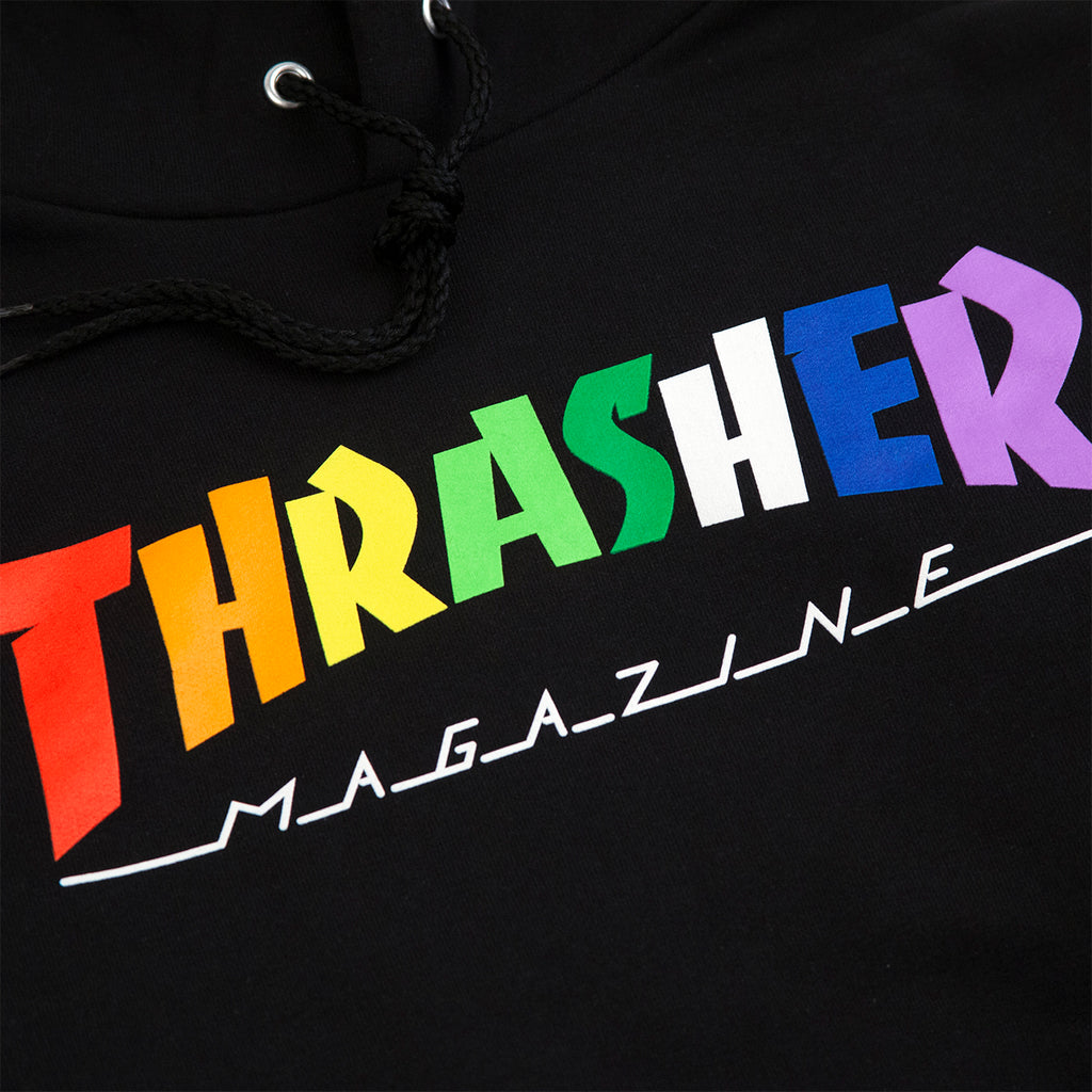 Thrasher Rainbow Mag Hoodie in Black - Print