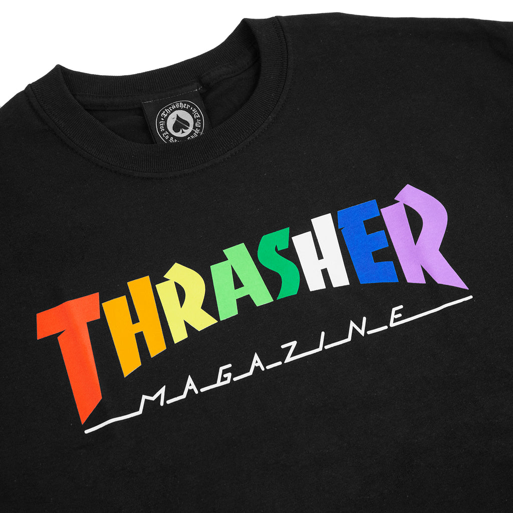 Thrasher Rainbow Mag T Shirt in Black - Detail