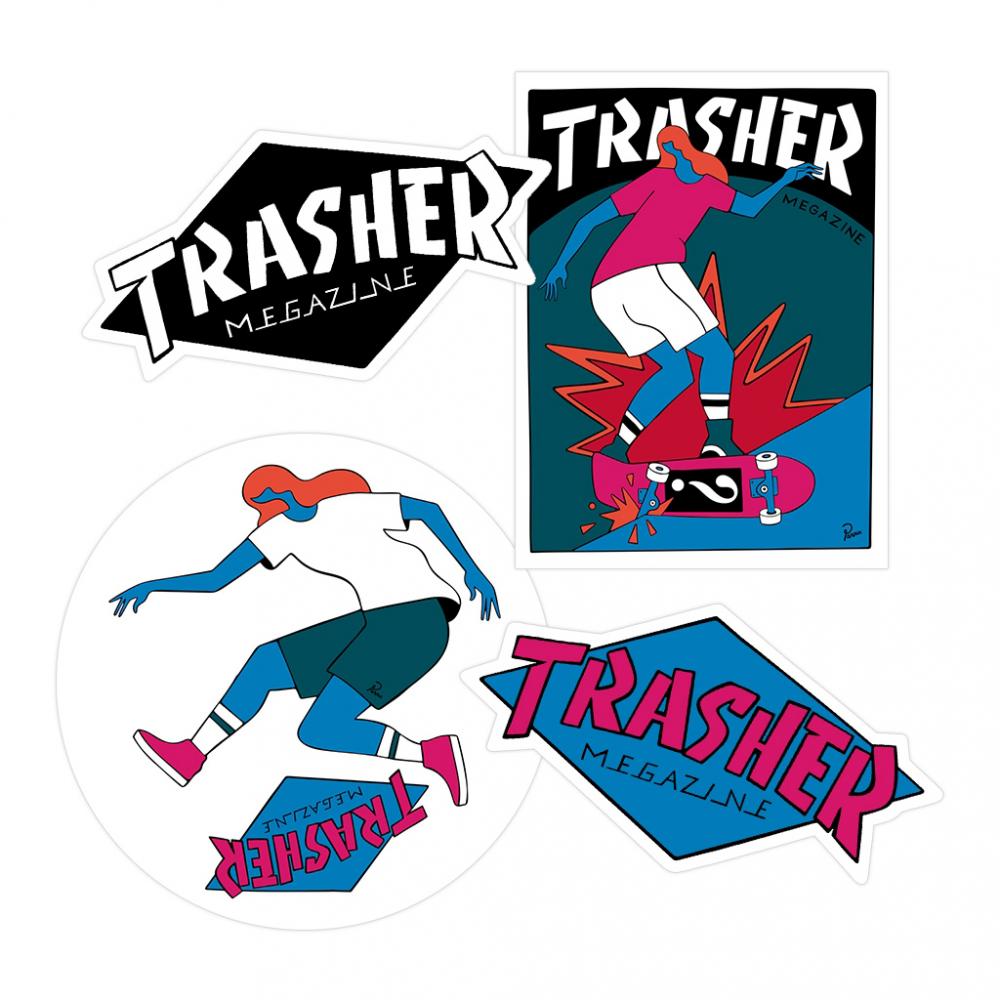 Thrasher Trasher Sticker Pack of 4 Assorted - main