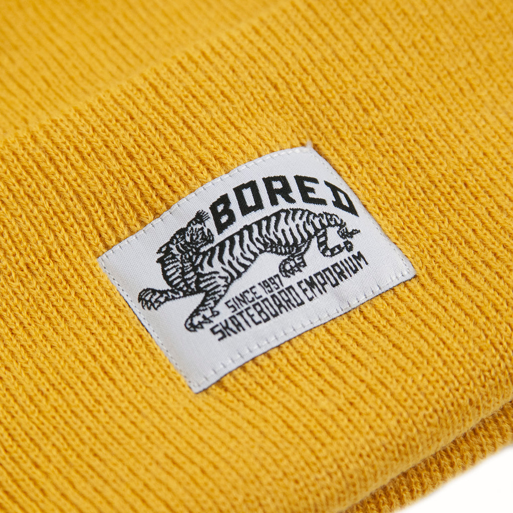 Bored of Southsea Daily Use Beanie in Mustard - Label