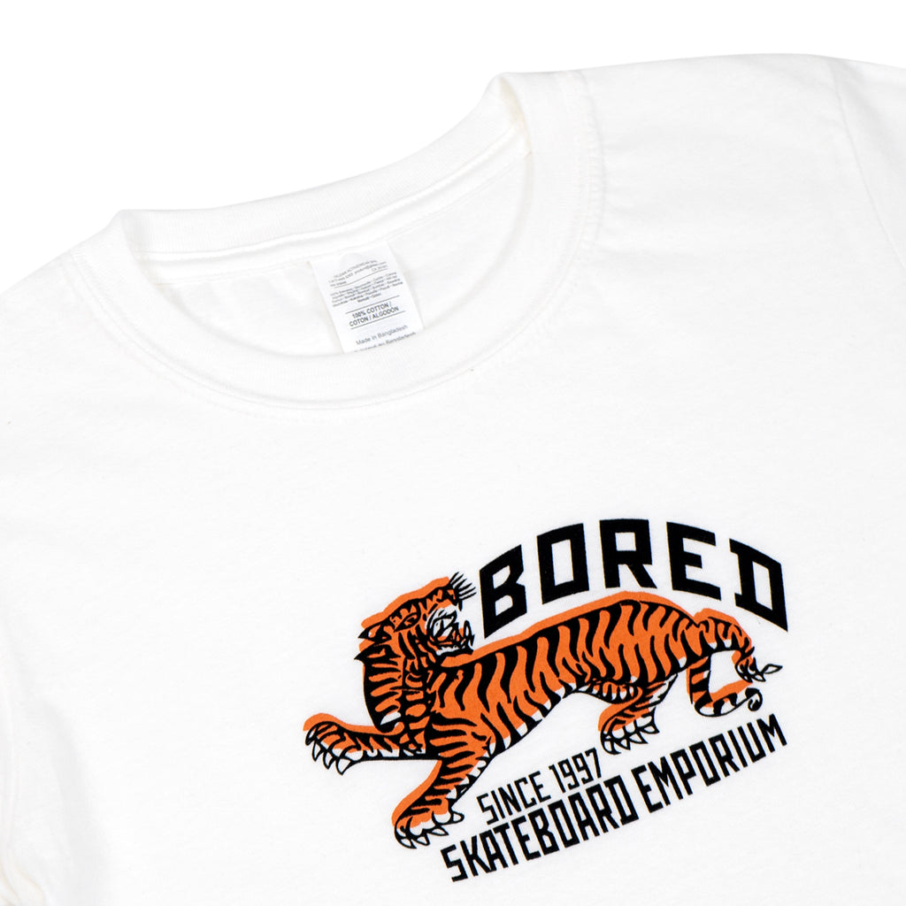 Bored of Southsea Tiger Emporium Kids T Shirt in White - Detail