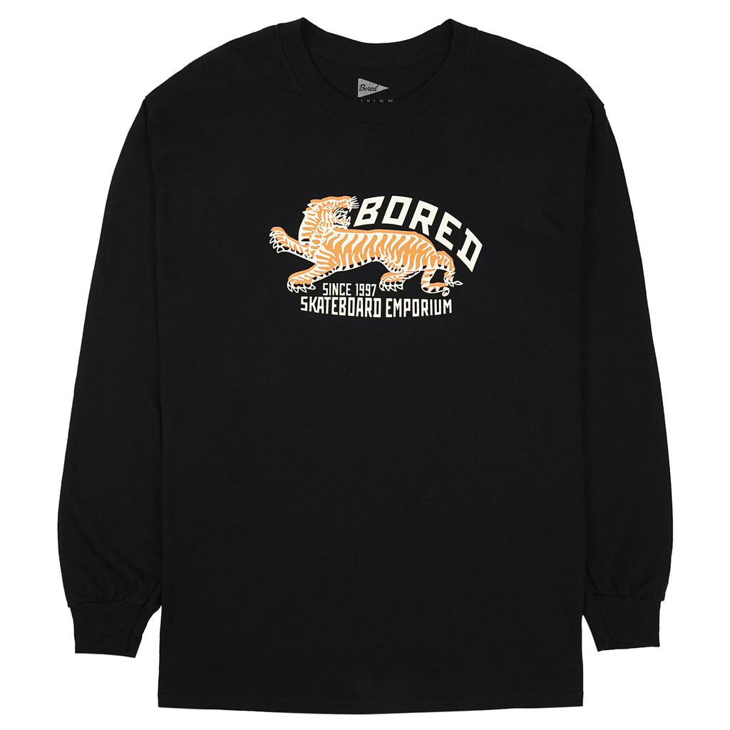 Bored of Southsea L/S Tiger Emporium T Shirt in Black / Orange