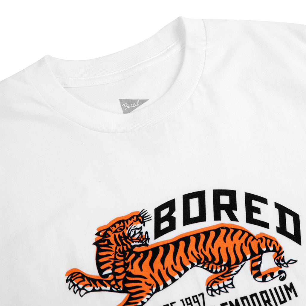 Bored of Southsea Tiger Emporium T Shirt in White - Detail